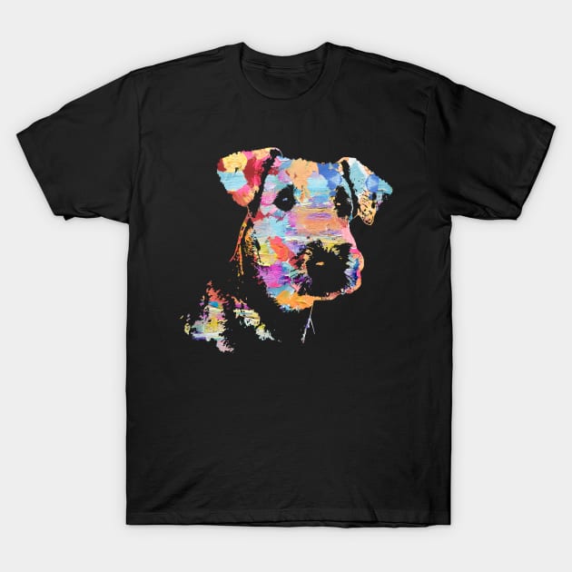 Pastel Paint Airedale Terrier Portrait T-Shirt by Nartissima